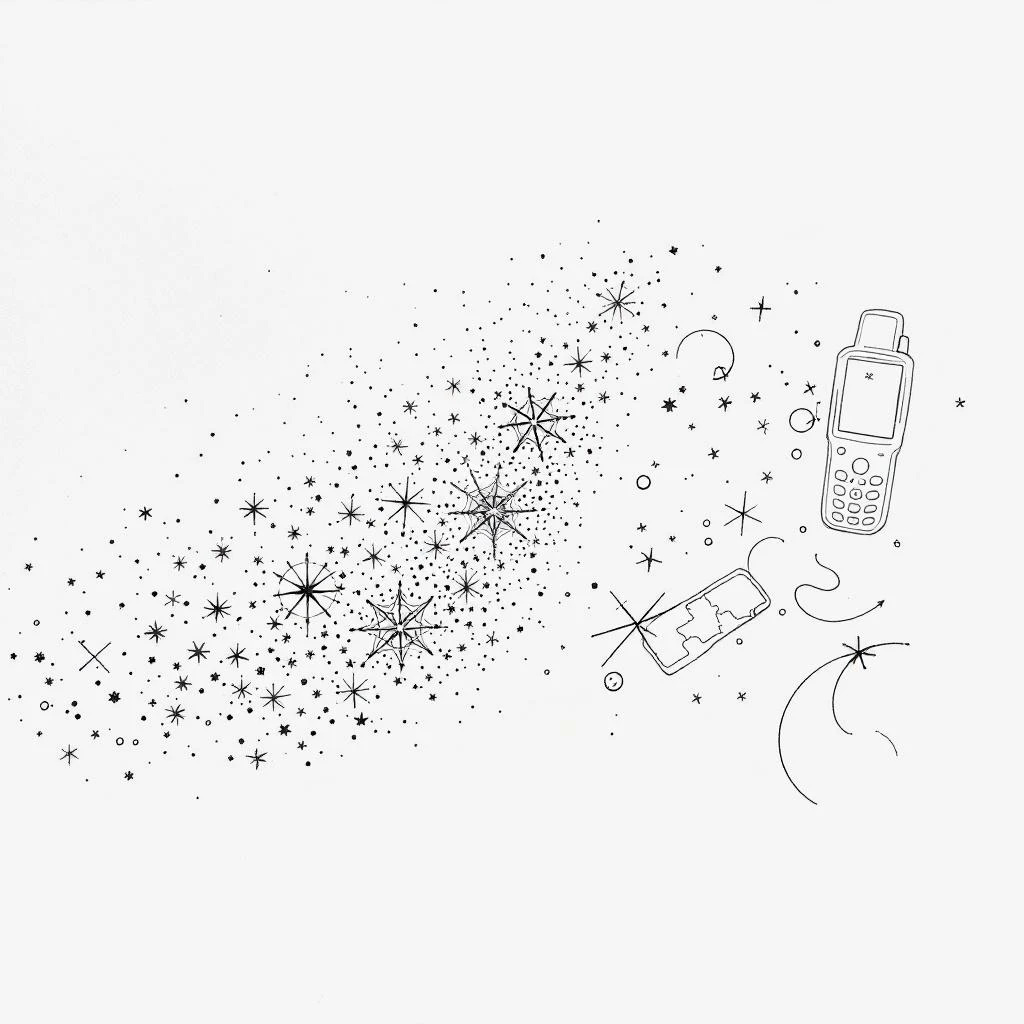Conceptual illustration showing traditional star patterns fading while modern navigation tools appear